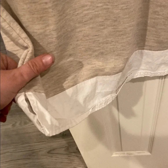 Chic Beige Sweater Dress with White Collar - Picture 6 of 10